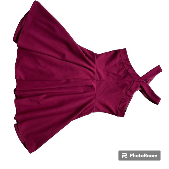 LULU’S Magenta Fit & Flare Sleeveless Halter Mini Dress Size M - Picture 5 of 13